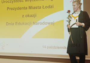 Pani prof. Agnieszka Forzpańczyk na uroczystości wręczenia nagród