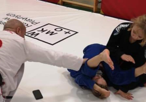 Wiktoria w trakcie walki ju-jitsu