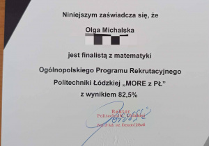 Finalistka Olga Michalska