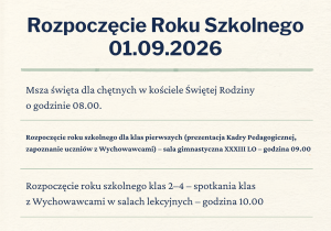 Rozpoczęcie roku szkolnego